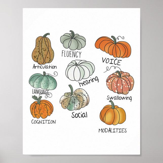 Speech Therapy Squad Pumpkin Fall Halloween Dank Poster (Vorne)
