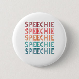 Speechie Retro Speech Pathology Pathologin SLP Button