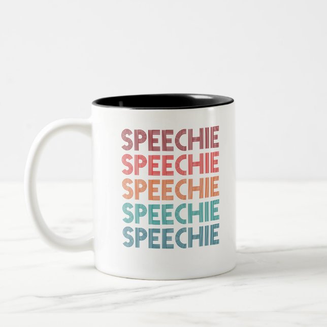 Speechie Retro Speech Pathology Pathologin SLP Zweifarbige Tasse (Links)
