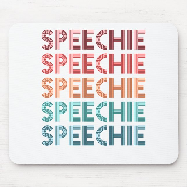 Speechie Retro Speech Pathology Pathologist SLP Mousepad (Vorne)