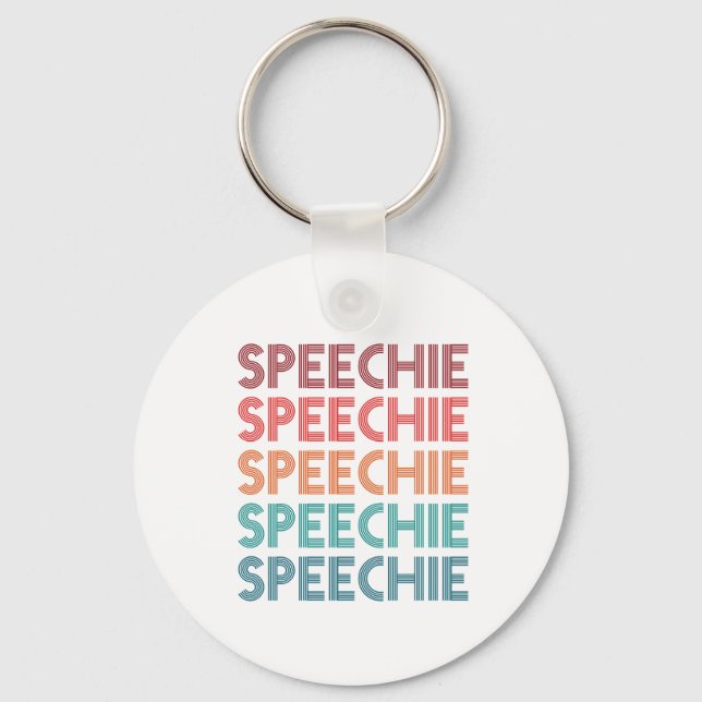 Speechie Retro Speech Pathology Pathologist SLP Schlüsselanhänger (Vorderseite)