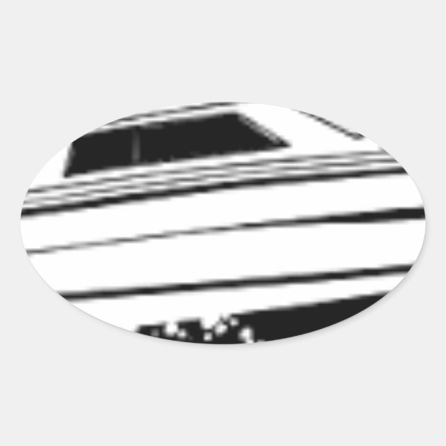 Speed Boat Cruiser Ovaler Aufkleber (Vorderseite)
