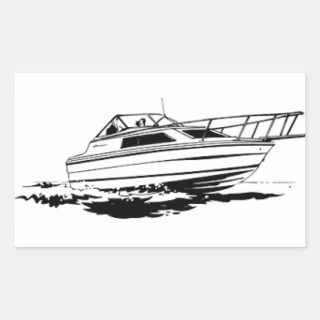 Speed Boat Cruiser Quadratischer Aufkleber (Vorderseite)