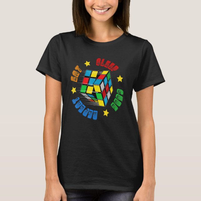 Speed Cuber Puzzle Cubing Cube's Magic Boys Girls T-Shirt (Vorderseite)