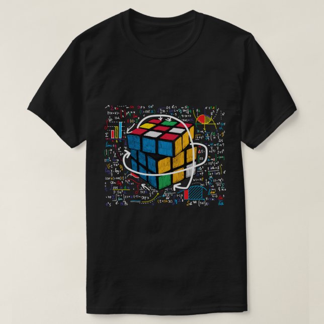 Speed Cubing konkurrierendes Puzzle Funny Math Lov T-Shirt (Design vorne)