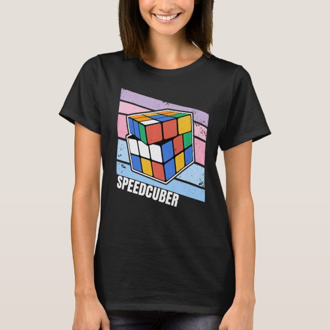 Speed Cubing Puzzle Speedcuber Premium T-Shirt (Vorderseite)
