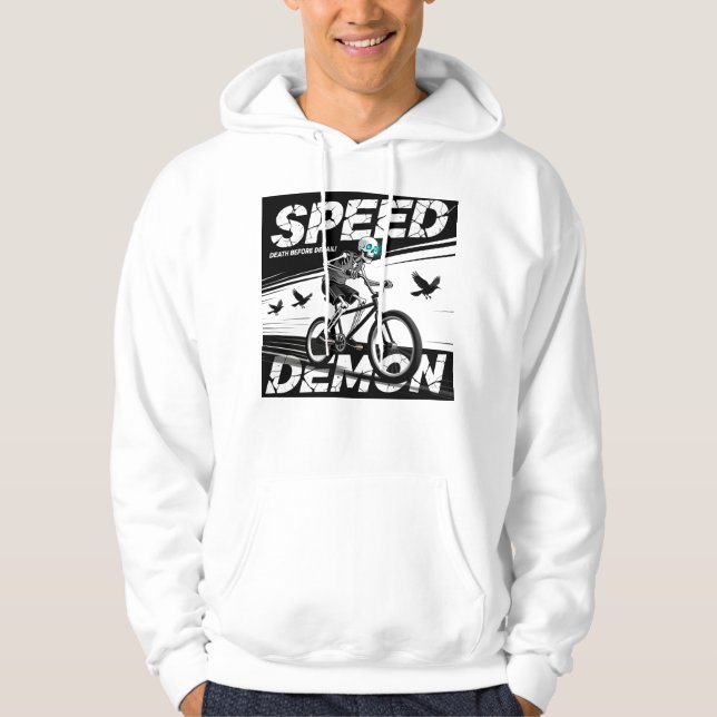 Speed Demon Spooky Cyclist Graphic Hoodie (Vorderseite)