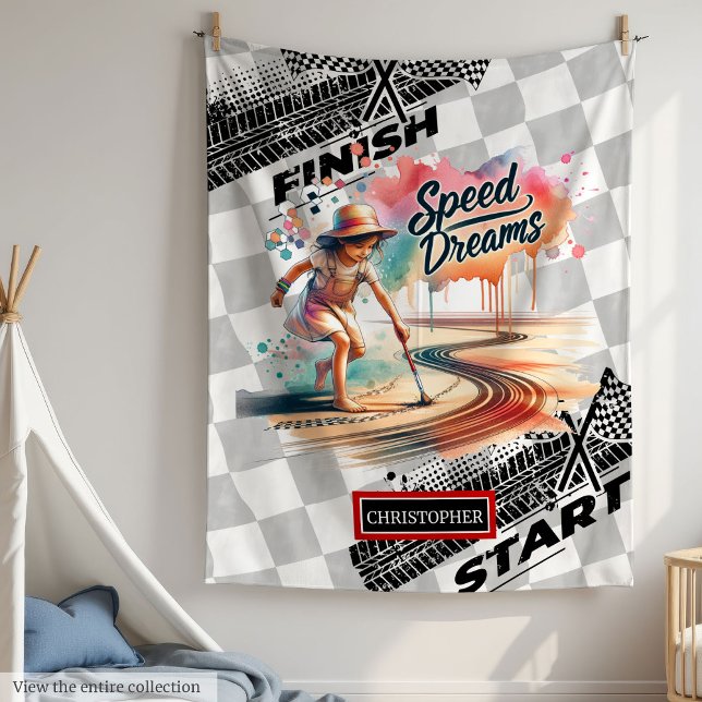 Speed Dreams Racing Blanket Formel 1 Junge Geburts Fleecedecke (Speed Dreams Racing Blanket Formula 1 Boy Birthday)