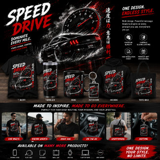 Speed Drive Rennwagen T-Shirt – Schwarzes T-Shirt