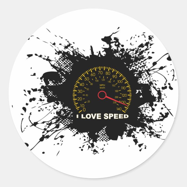 Speed Emblem Urban Style 3 Runder Aufkleber (Vorderseite)