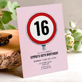 Speed Limit 16th Birthday - ANY AGE Einladung