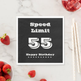 Speed Limit 55/Happy Birthday - Paper Napkin Serviette