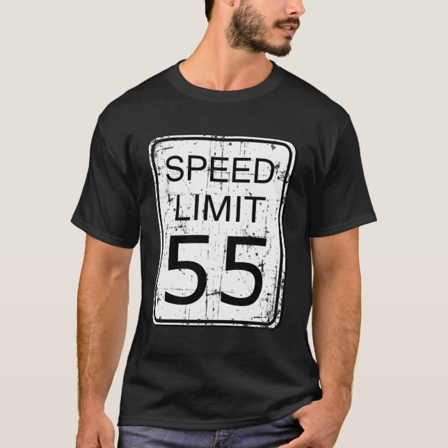 Speed Limit 55 Road Street Schild gestört Funny H T-Shirt (Vorderseite)