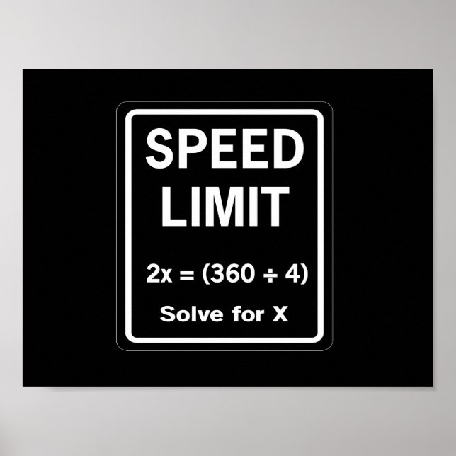 Speed Limit Math Poster (Vorne)