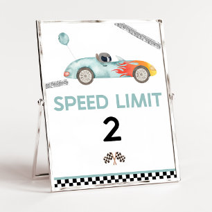 Speed Limit Race Car Geburtstagsparty-Zeichen Poster