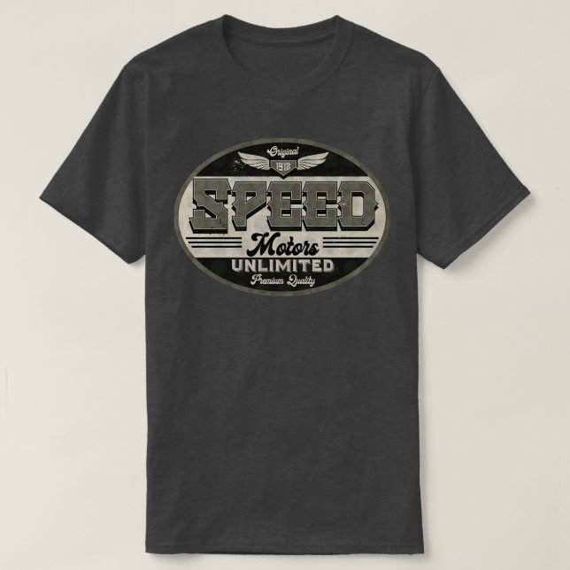 Speed Motor Oil BW T-Shirt (Design vorne)