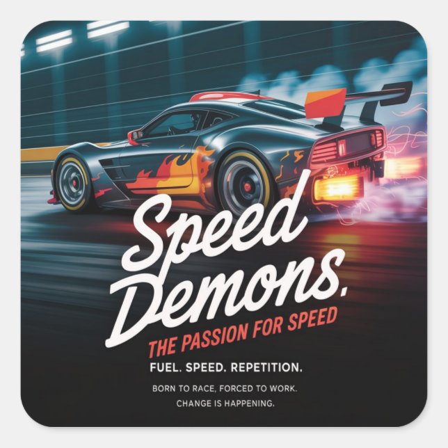 Speed Power Quadratischer Aufkleber (Vorderseite)