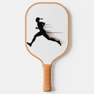 Speed Runner Silhouette - Motion Blur Sports Icon Pickleball Schläger