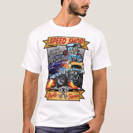 Speed Shop Frisierte Auto Muscle Car Teile und Ser T-Shirt