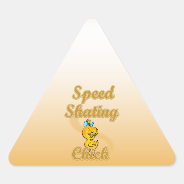 Speed Skaten Chick Dreieckiger Aufkleber (Vorderseite)