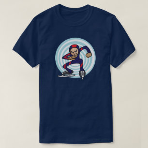Speed Skater Anime Style Illustration Winterspiele T-Shirt