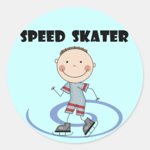 Speed Skater - Boy Tshirts und Geschenke Runder Aufkleber