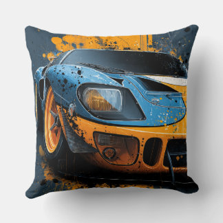 Speed & Splatter – The Ford GT40 Gulf Legacy Kissen