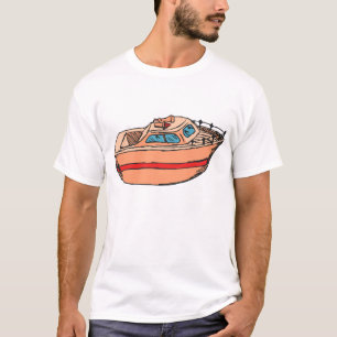 Speedboat Illustration Fun Nautical Boat Design T-Shirt
