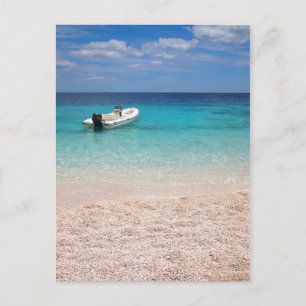 Speedboat im blauen Meer Postkarte