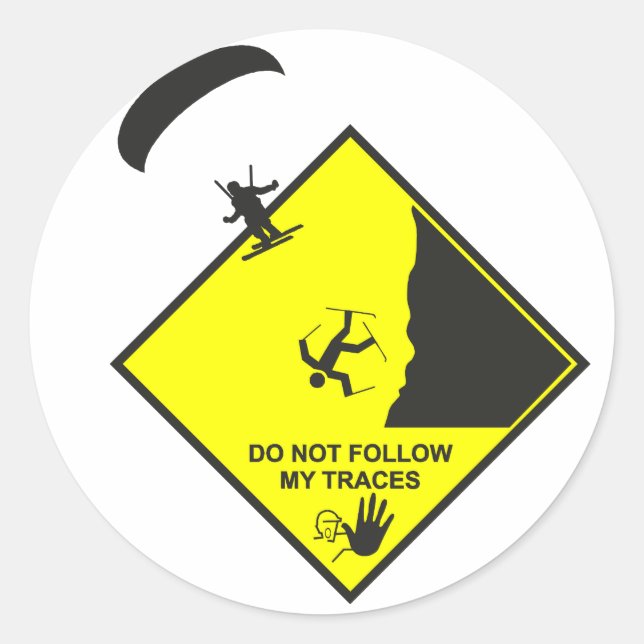 Speedfliegen Runder Aufkleber (Vorderseite)