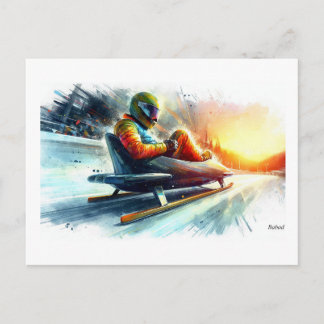 Speeding Bobsleigh Racer,  Postkarte