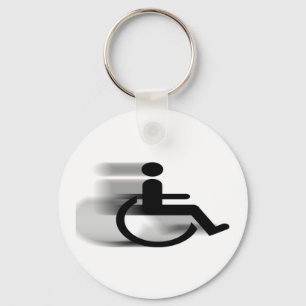 Speeding Wheelchair Keychain Schlüsselanhänger