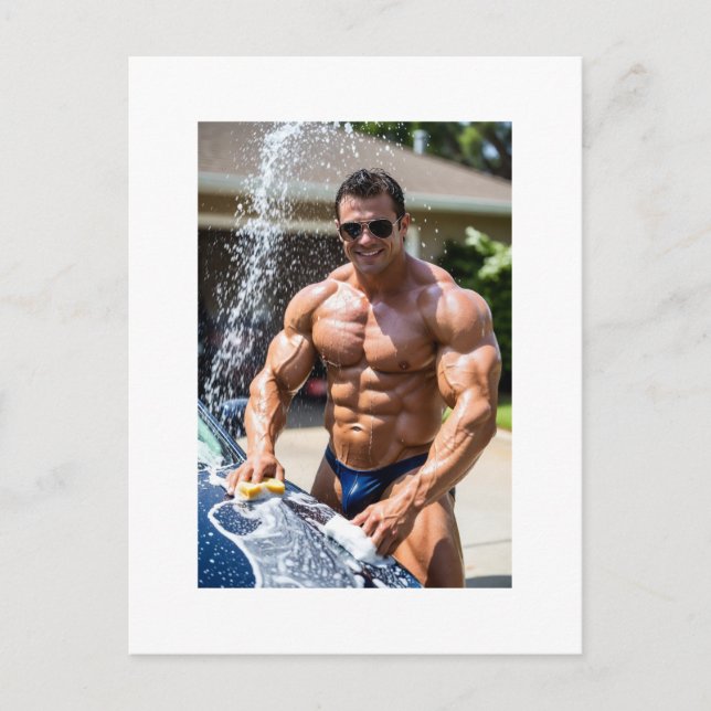 Speedo-Chroniken: Held der Autowäsche Postkarte (Vorderseite)