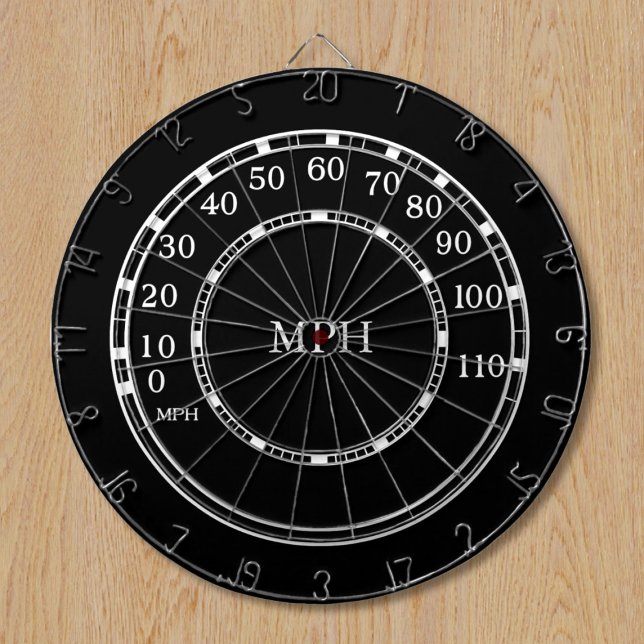Speedometer MPH Monogram-Grafikkarte Dartscheibe (Just add your initials! Makes a great man cave addition)