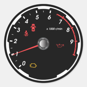 Speedometer - Tachometer Auto Lover Telefon Runder Aufkleber