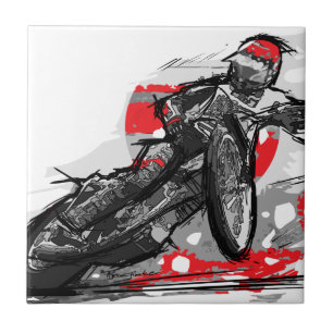 Speedway-flacher Bahn-Motorrad-Rennläufer Fliese