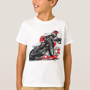 Speedway-flacher Bahn-Motorrad-Rennläufer T-Shirt