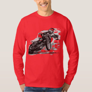 Speedway-flacher Bahn-Motorrad-Rennläufer T-Shirt
