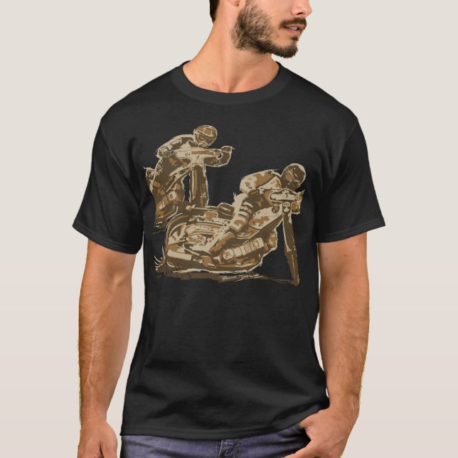 Speedway-Motorrad-Rennläufer T-Shirt (Vorderseite)