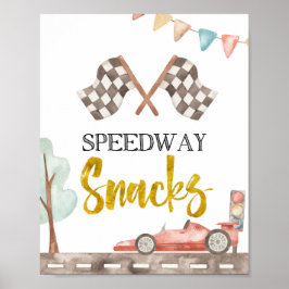 Speedway Snacks Racing Sign Poster