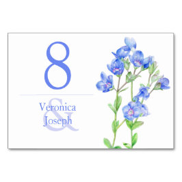 Speedwell Blue Wildblume Hochzeitskarte Tischnummer
