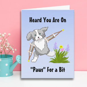 Speedy Erholung Collie on on Crutches Karte