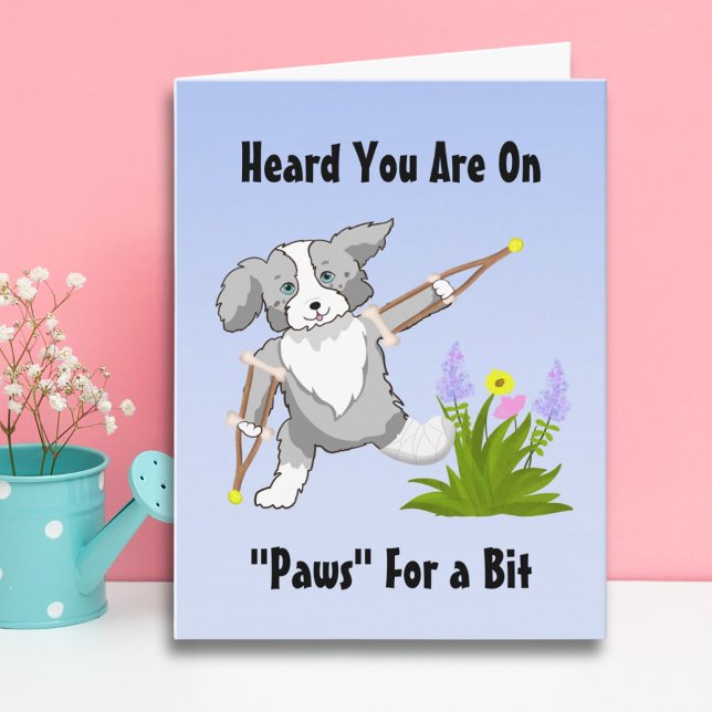 Speedy Erholung Collie on on Crutches Karte (Von Creator hochgeladen)