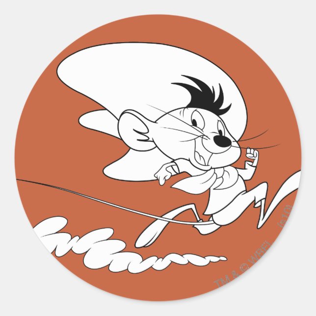 SPEEDY GONZALES™ Art ausführen Runder Aufkleber (Vorderseite)