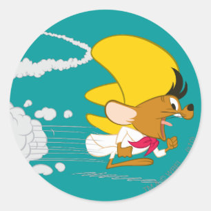 SPEEDY GONZALES™ läuft in Farbe Runder Aufkleber