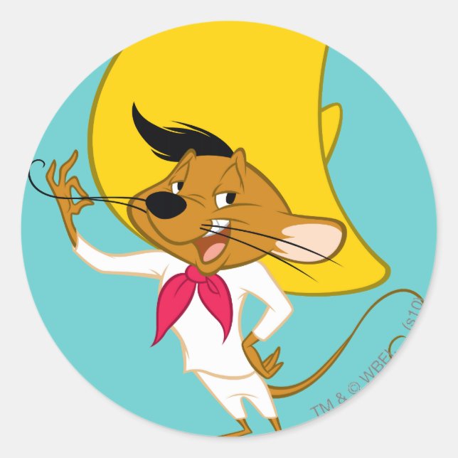 SPEEDY GONZALES™ Mustache Runder Aufkleber (Vorderseite)