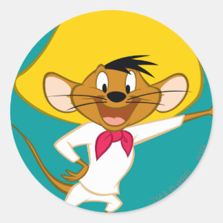 SPEEDY GONZALES™ Stehend Runder Aufkleber