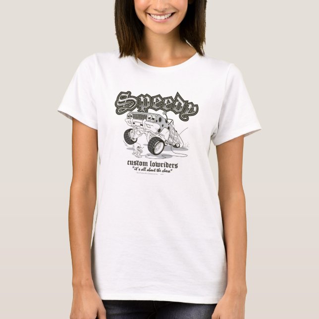 Speedy Gonzalez Custom Lowriders B/W T-Shirt (Vorderseite)