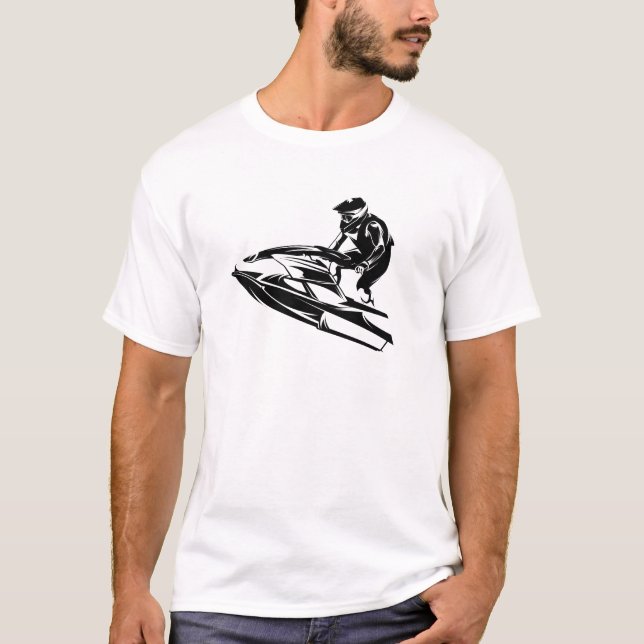 Speedy Jet Ski in Silhouette T-Shirt (Vorderseite)