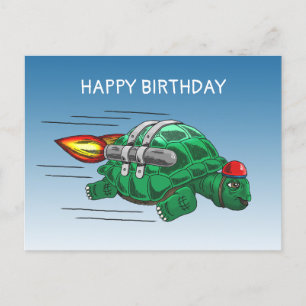 Speedy Rocket Turtle Postkarte